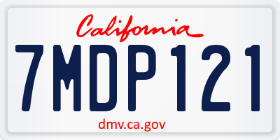 CA license plate 7MDP121