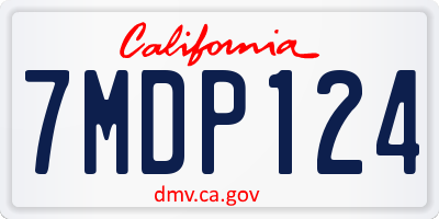 CA license plate 7MDP124