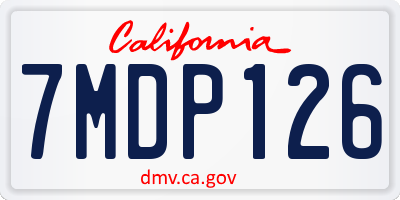 CA license plate 7MDP126