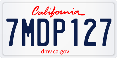 CA license plate 7MDP127