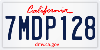 CA license plate 7MDP128