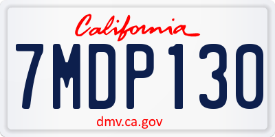 CA license plate 7MDP130