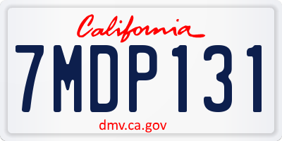 CA license plate 7MDP131