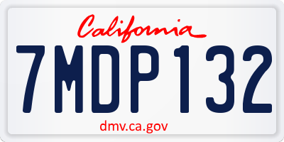 CA license plate 7MDP132