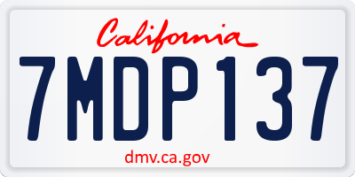 CA license plate 7MDP137