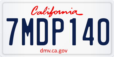 CA license plate 7MDP140