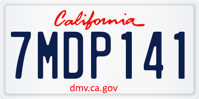 CA license plate 7MDP141