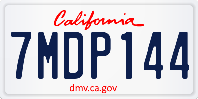 CA license plate 7MDP144