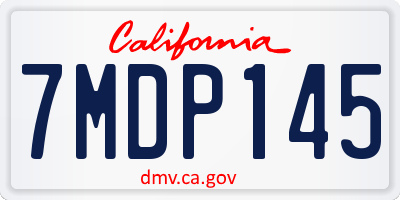 CA license plate 7MDP145