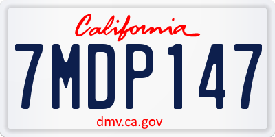 CA license plate 7MDP147