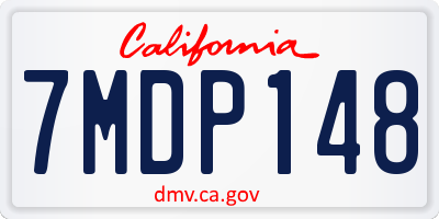 CA license plate 7MDP148