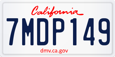 CA license plate 7MDP149