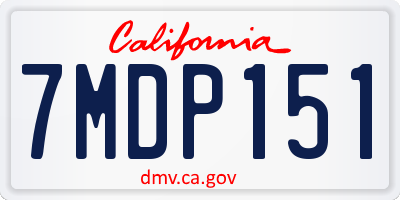 CA license plate 7MDP151
