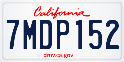 CA license plate 7MDP152
