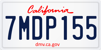 CA license plate 7MDP155