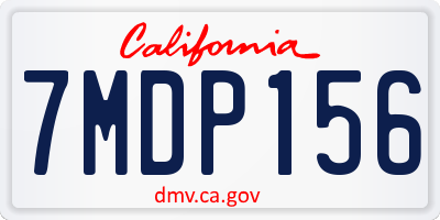 CA license plate 7MDP156