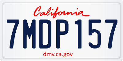 CA license plate 7MDP157