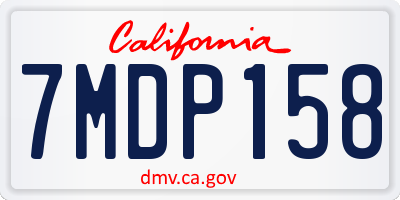 CA license plate 7MDP158