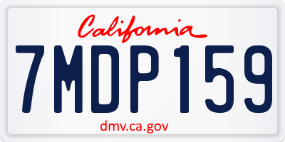 CA license plate 7MDP159