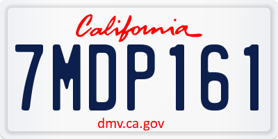 CA license plate 7MDP161