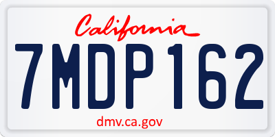 CA license plate 7MDP162