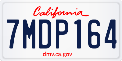 CA license plate 7MDP164