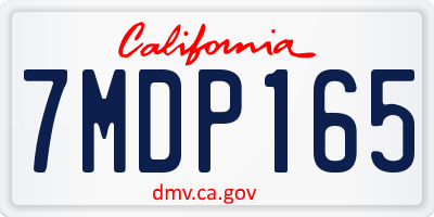 CA license plate 7MDP165