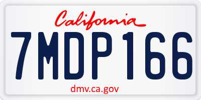CA license plate 7MDP166