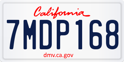 CA license plate 7MDP168