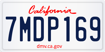 CA license plate 7MDP169