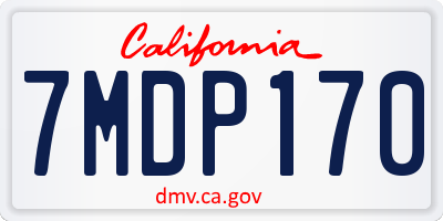 CA license plate 7MDP170