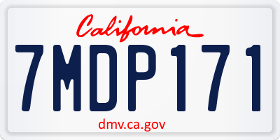 CA license plate 7MDP171