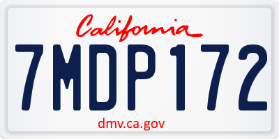 CA license plate 7MDP172