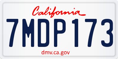 CA license plate 7MDP173