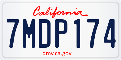 CA license plate 7MDP174