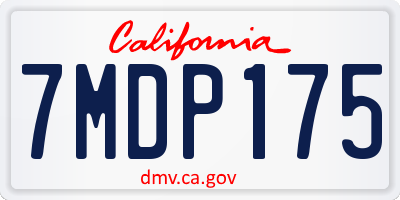 CA license plate 7MDP175
