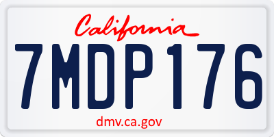 CA license plate 7MDP176