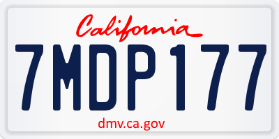 CA license plate 7MDP177