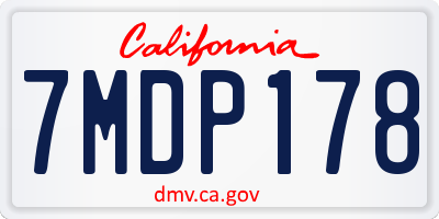 CA license plate 7MDP178