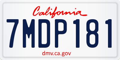 CA license plate 7MDP181