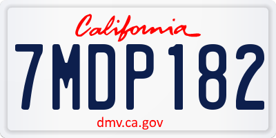 CA license plate 7MDP182