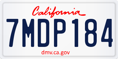 CA license plate 7MDP184