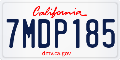 CA license plate 7MDP185