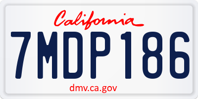 CA license plate 7MDP186