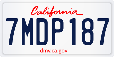 CA license plate 7MDP187