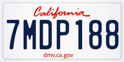 CA license plate 7MDP188