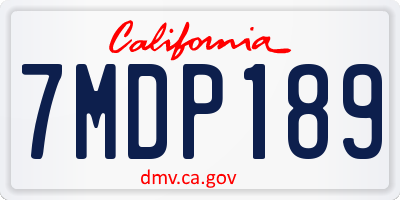 CA license plate 7MDP189