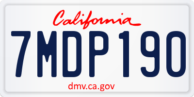 CA license plate 7MDP190