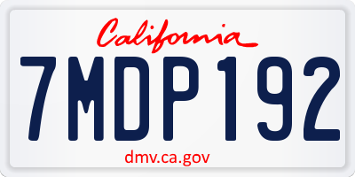 CA license plate 7MDP192
