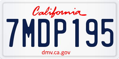 CA license plate 7MDP195